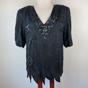 NWT Mark & John Beaded Sequin Blouse Size M